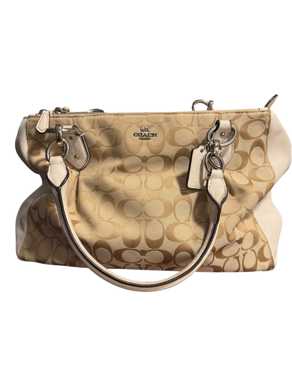 ❤️❤️ Coach Ashley Signature Khaki Jacquard Satchel ❤️❤️